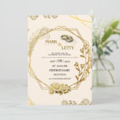 Gold Matt Wedding Einladung 0.2 Design (Stehend Vorderseite)