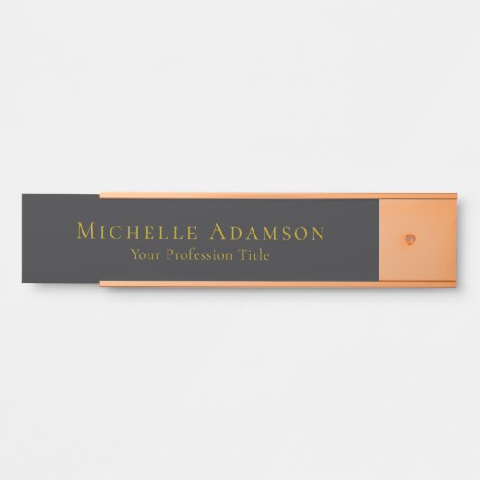 Gold & Matte Black Professional Plain Modern Türschild (Vorderseite )