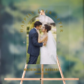 Gold Mattiertes elegantes Arch Foto Hochzeit Willk Acrylschild