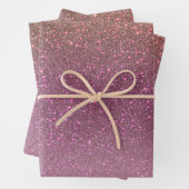 Gold Mauve Lila Funkelnd Glitzer Ombre Gradient Geschenkpapier Set (Beispiel)