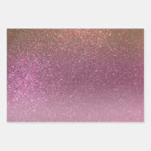 Gold Mauve Lila Funkelnd Glitzer Ombre Gradient Geschenkpapier Set (Vorderseite)