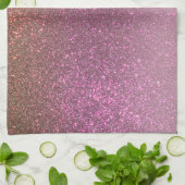 Gold Mauve Lila Funkelnd Glitzer Ombre Gradient Geschirrtuch (Gefaltet)