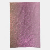 Gold Mauve Lila Funkelnd Glitzer Ombre Gradient Geschirrtuch (Vertikal)