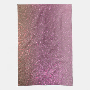 Gold Mauve Lila Funkelnd Glitzer Ombre Gradient Geschirrtuch