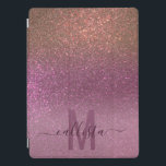 Gold Mauve Lila Funkelnd Glitzer Ombre Monogram iPad Pro Hülle<br><div class="desc">Dieses elegante, glamouröse und schicke Print ist perfekt für das trendige und stilvolle Girly Girl. Es verfügt über ein Imitat gedruckt funkelnd dunkelgoldene Glitzer in Mauve lila in pastellfarbenen lila dreifachen Farbverlauf ombre. Es ist modern, hübsch, mädchenhaft, einzigartig und cool. Passen Sie dieses Design einfach mit Ihrem eigenen personalisierten Monogramm...</div>