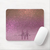 Gold Mauve Lila Funkelnd Glitzer Ombre Monogram Mousepad (Mit Mouse)
