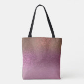 Gold Mauve Lila Funkelnd Glitzer Ombre Monogram Tasche (Rückseite)