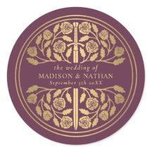 Gold Mauve Royal Medieval Sword Wedding