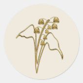 Gold May Lily of the Valley Runder Aufkleber (Vorderseite)