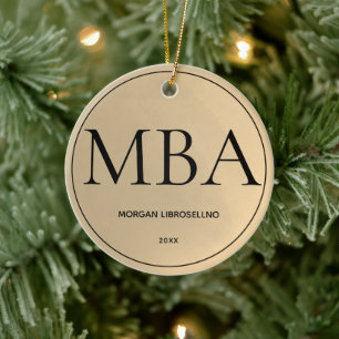 Gold MBA Abschluss Keramik Ornament