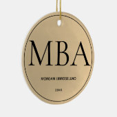 Gold MBA Abschluss Keramik Ornament (Rechts)