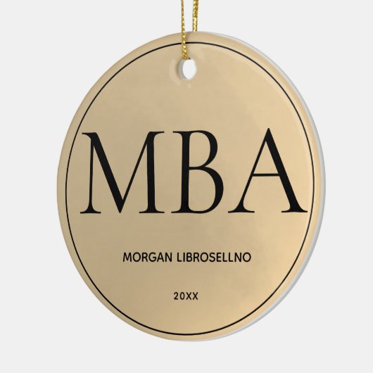 Gold MBA Abschluss Keramik Ornament (Links)
