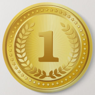 Gold Medaille 1. Platz Gewinner-Button Button
