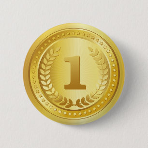 Gold Medaille 1. Platz Gewinner-Button Button