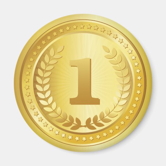 Gold Medaille 1. Platz Gewinner-Button Magnet (Vorne)