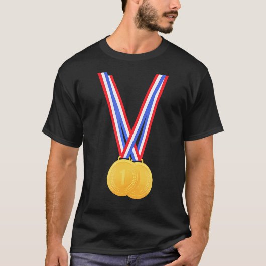 Gold Medaillen Funny für Gewinner und Champions T-Shirt (Vorderseite)