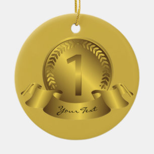 Gold Medal & Custom text Award Winner Keramik Ornament