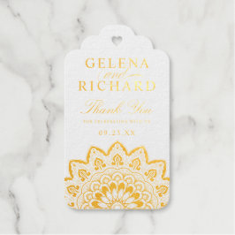 Gold Medallion Elegant Mandala Wedding Vielen Dank Geschenkanhänger