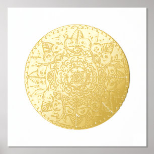 Gold Medallion Mandala Art Foliendrucke
