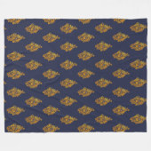 Gold Medallion Navy Fleece Blanket (Vorderseite (Horizontal))