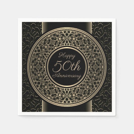 Gold Medallion Papier Napkins zum 50. Jubiläum Serviette (Vorderseite)