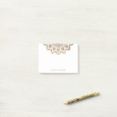 Gold Medallion Shimmer Elegant Mandala Horizontal Post-it Klebezettel (Auf Schreibtisch)