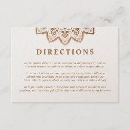 Gold Medallion Shimmer Mandala Hochzeitsrichtung Begleitkarte