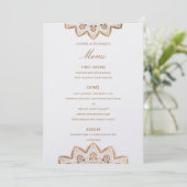 Gold Medallion Shimmer Wedding Menu Card Menükarte (Stehend Vorderseite)