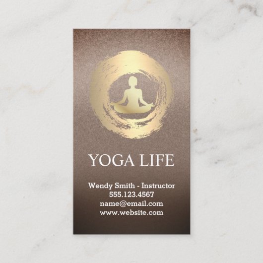 Gold-Mediation-Logo | Yoga Visitenkarte (Vorderseite)
