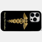 Gold Medical Alert Abzeichen Case-Mate iPhone Hülle (Rückseite (Horizontal))
