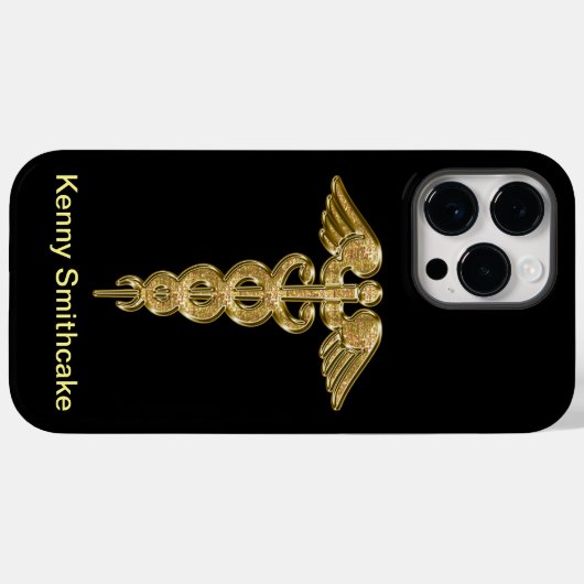 Gold Medical Alert Abzeichen Case-Mate iPhone Hülle (Rückseite (Horizontal))