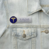 Gold Medical Beruflich Caduceus Blue Namensschild (Beispiel)