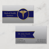 Gold Medical Beruflich Caduceus Blue Visitenkarte (Vorne/Hinten)
