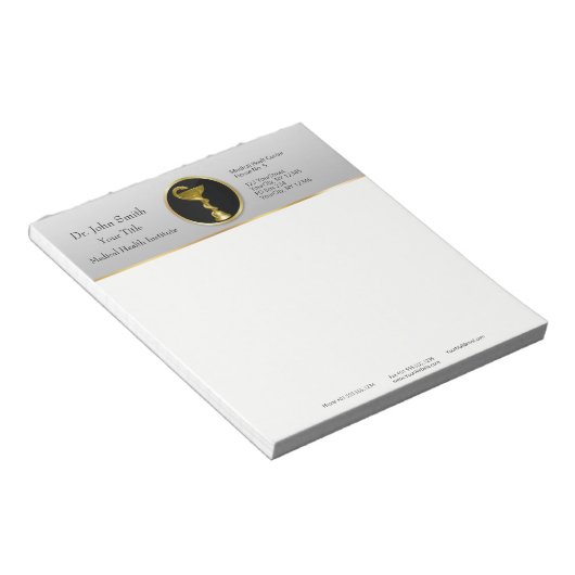 Gold Medical Beruflich Hygieia Bowl Notizblock (angewinkelt)