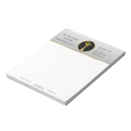 Gold Medical Beruflich Hygieia Bowl Notizblock (Rotiert)