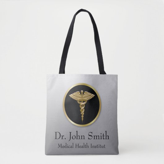 Gold Medical Caduceus - All-Over-Print Tote Bag Tasche (Vorderseite)