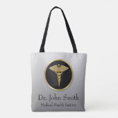 Gold Medical Caduceus - All-Over-Print Tote Bag Tasche (Rückseite)