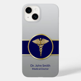 Gold Medical Caduceus Beruflich Blue Case-Mate iPhone 14 Hülle