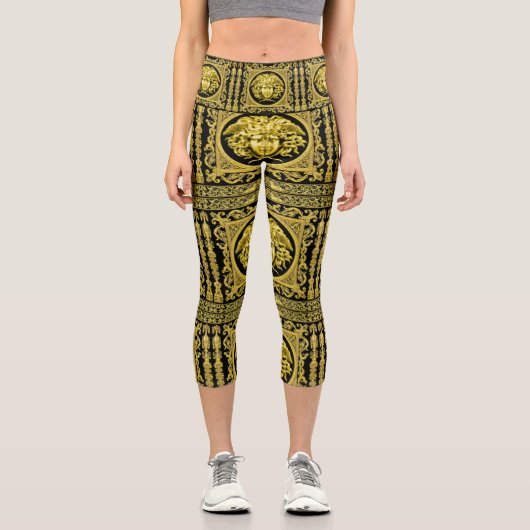 Gold Medusa Capri Leggings (Vorderseite)