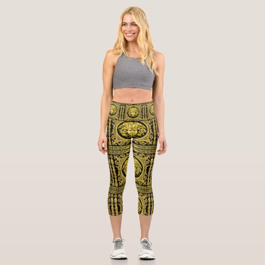 Gold Medusa Capri Leggings (Vorderseite)