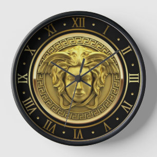 Gold Medusa Gorgon Griechischer Schlüssel Römische Uhr