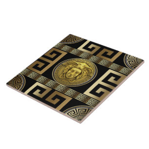 Gold Medusa Griechischer Schlüssel "The New Coloni Fliese