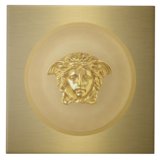 Gold Medusa Medallion Fliese (Vorderseite)