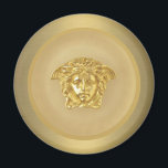 Gold Medusa Medallion Magnet<br><div class="desc">Runder Magnet mit einem Bild einer Medusa Medusa Medaille aus Gold. In der griechischen Mythologie wurde Medusa von dem griechischen Held Perseus geköpft, der dann ihren Kopf als Waffe benutzte, bis er es der Göttin Athena gab, um auf ihrem Schild zu platzieren. In der klassischen Antike erschien das Bild des...</div>
