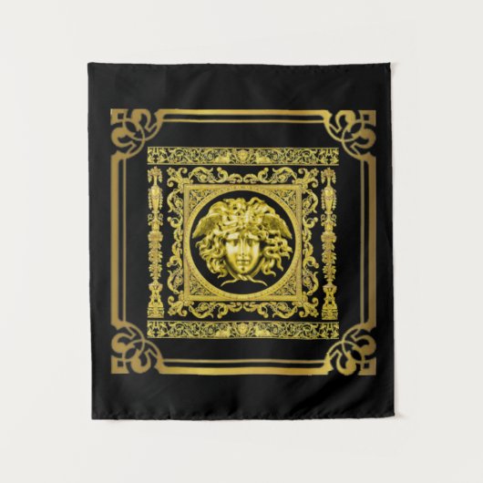 Gold Medusa Tapestry Wandteppich (Vorderseite)