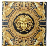 Gold Medusa und Sphinges Wall Tile Fliese (Vorderseite)