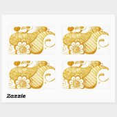 Gold Mehndi Henna art Rechteckiger Aufkleber (Blatt)