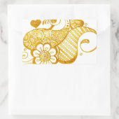 Gold Mehndi Henna art Rechteckiger Aufkleber (Tasche)