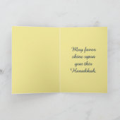 Gold Menorah glückliches Chanukka Feiertagskarte (Innenseite)