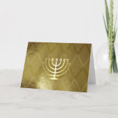 Gold Menorah Hanukkah Card Feiertagskarte (Vorderseite)